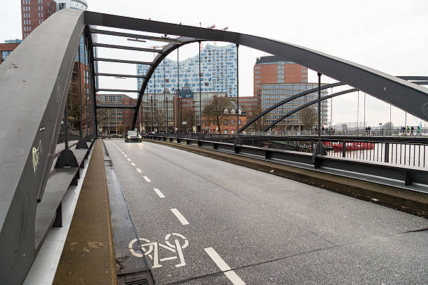 Modern bridge in Port of Hamburg