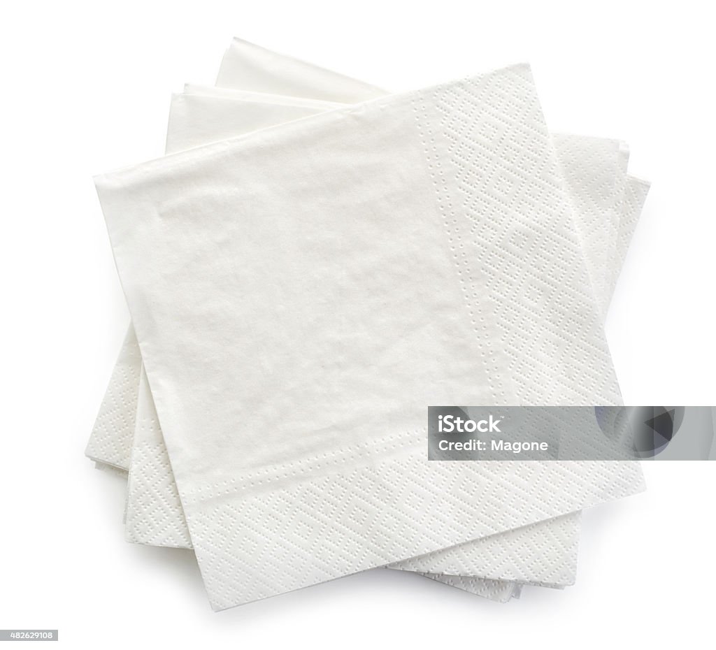 white paper napkins paper napkins isolated on white background, top view Napkin Stock Photo