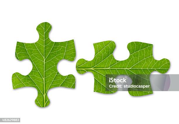 Jigsaw Puzzlegreen Concepts Stock Photo - Download Image Now - Leaf, Puzzle, Environmental Conservation