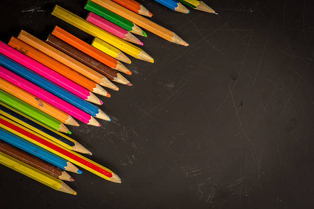 istock Dramatic group of pencils on black or dark background. 482630438