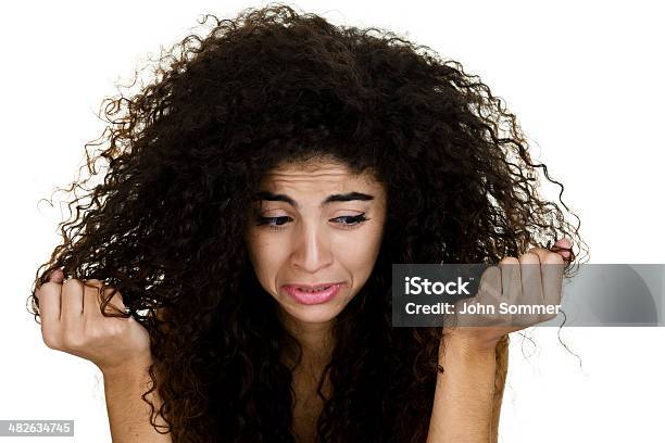 Girl Having A Bad Hair Day Stock Photo - Download Image Now - 20-24 Years, 20-29 Years, Adult