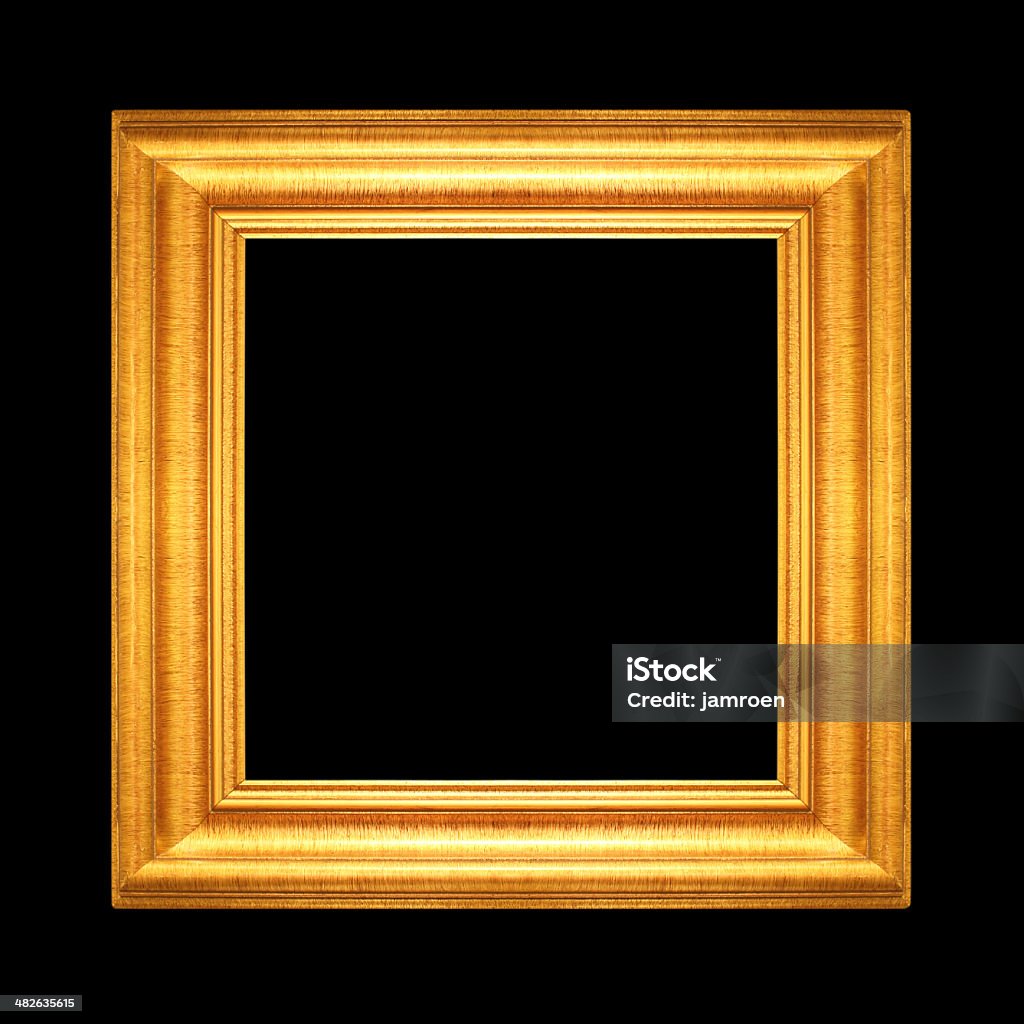 Ouro moldura vintage isolada no fundo preto - Royalty-free Dourado - Cores Foto de stock