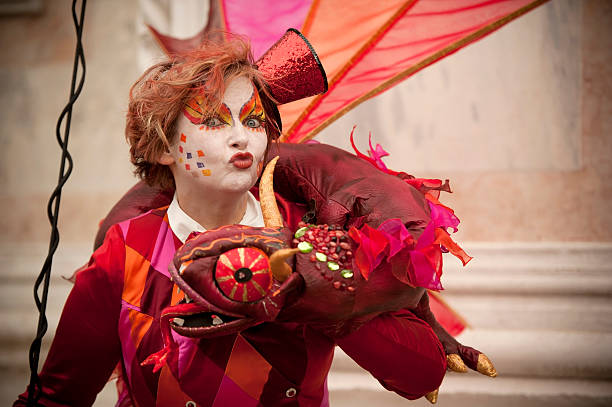 carnaval de venecia 2014 - san zaccaria horizontal looking at camera outdoors fotografías e imágenes de stock