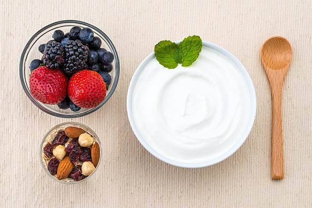 istock healthy breakfast with yogurt, berry and nuts, dieting 482638070