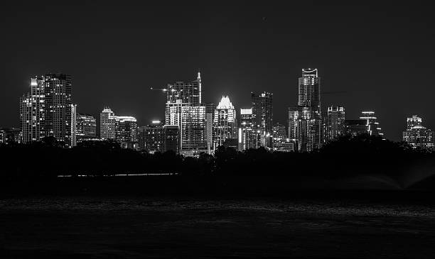 istock Zilker Park Monochrome Black and white Austin Texas Skyline Iconic 482638986