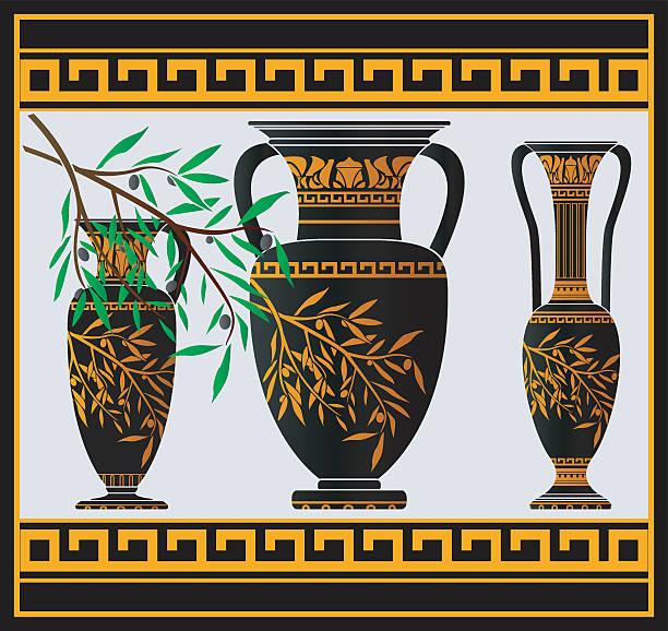 illustrations, cliparts, dessins animés et icônes de greek amphoras et pichet - amphora ancient past greece