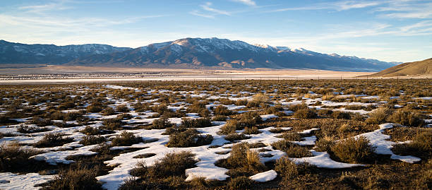 istock Snow Covered Sage Brush Mountain Landscape Surrounding Great Basin 482642768