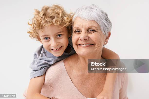 I Love My Gran Stock Photo - Download Image Now - Grandmother, White Background, Child
