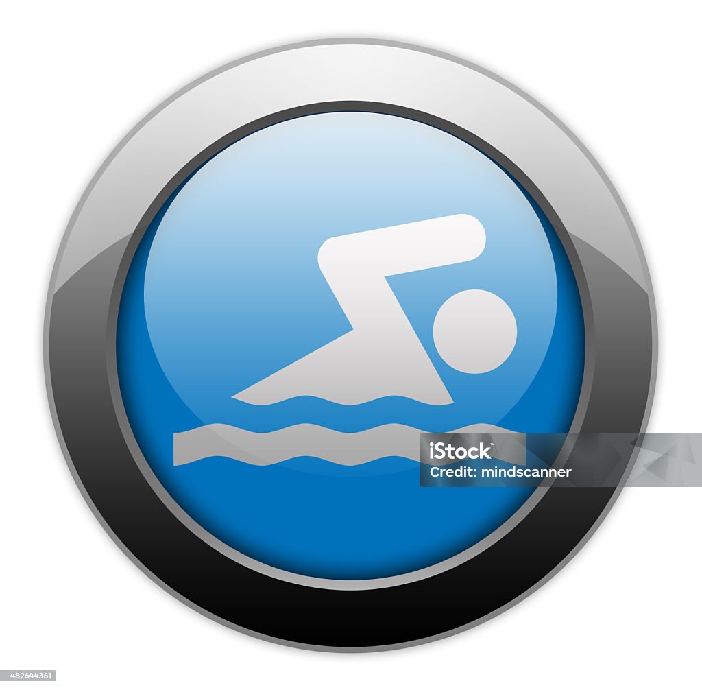 Icona, pulsante, pittogramma di nuoto - Illustrazione stock royalty-free di Acqua