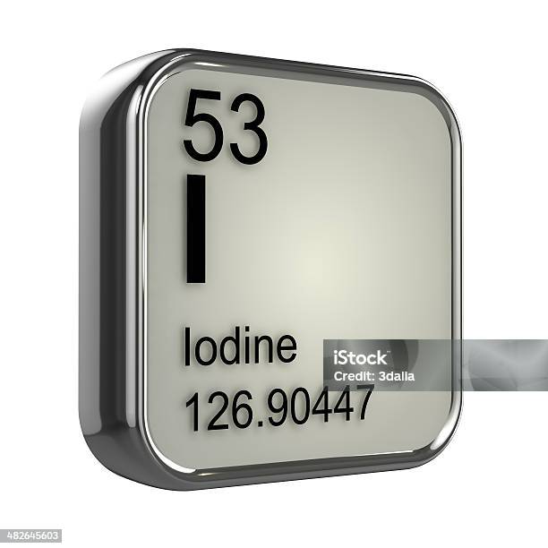 3d Iodine Element Stock Photo - Download Image Now - Atom, Chemical Formula, Chemistry