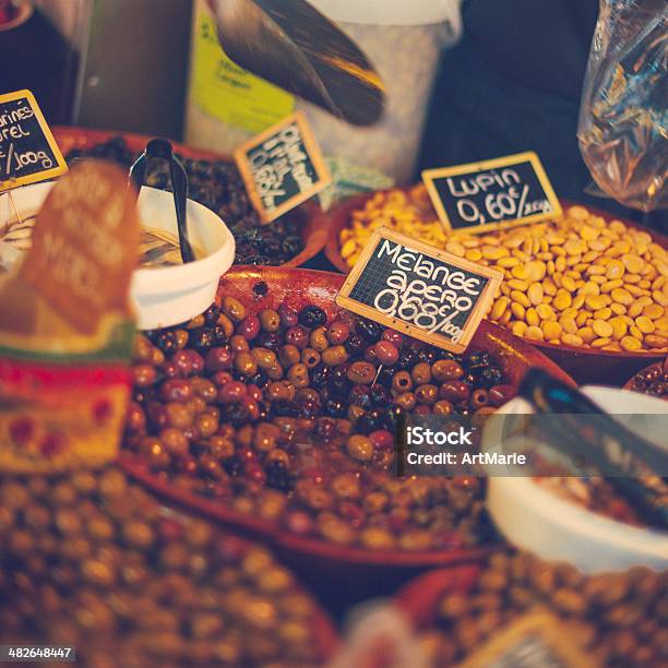 Olives For Sale Stock Photo - Download Image Now - Food, Food and Drink, Outdoors