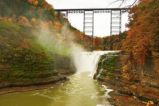 istock Autumn scene of waterfalls and gorge 482649944