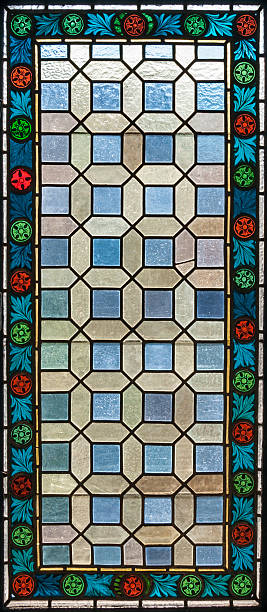 istock stained glass window of colored glass 482649981
