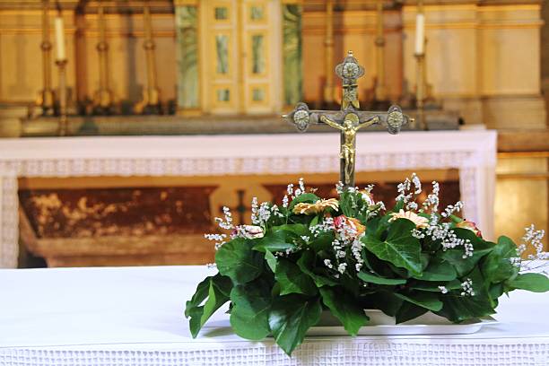 istock Holy cross in the church 482654042