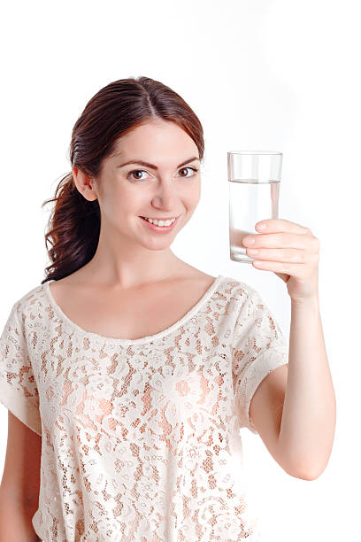 istock Pleasant girl holding glass 482654282