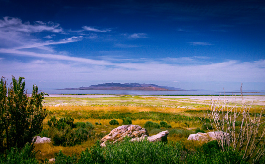 View of the Great Salt Lake from Antelope Island