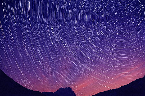 istock Star trail in Italy 482657316