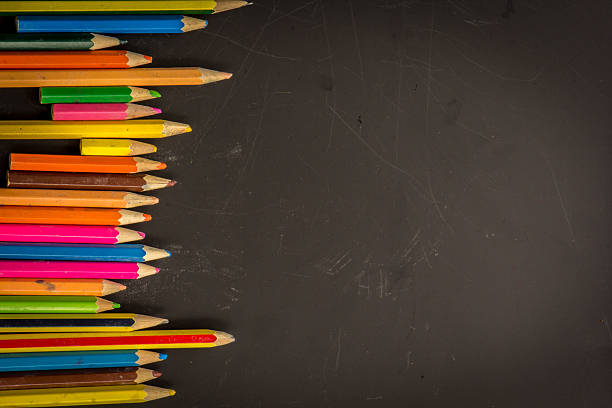 istock Dramatic group of pencils on black or dark background. 482657998