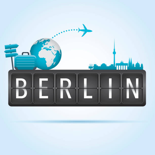 ilustrações de stock, clip art, desenhos animados e ícones de partida de berlim - berlin germany skyline silhouette brandenburg gate