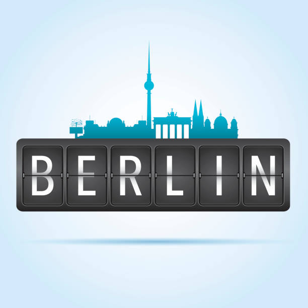 ilustrações de stock, clip art, desenhos animados e ícones de partida de berlim - berlin germany skyline silhouette brandenburg gate