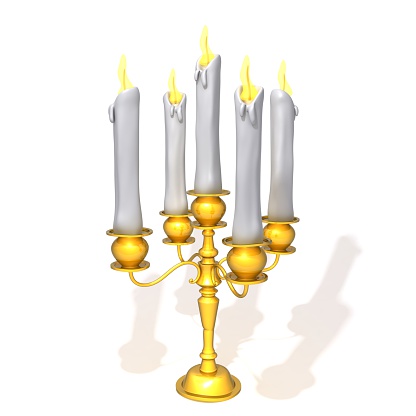 Candle Light Holder 3d illustration