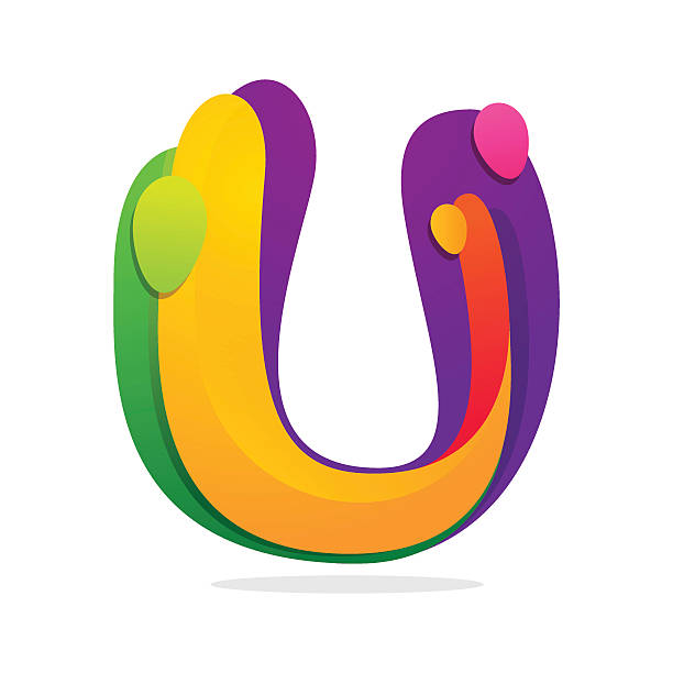 U letter volume icon Trendy, volume colorful concept. Vector design template elements for your application or corporate identity. letter u with words stock illustrations