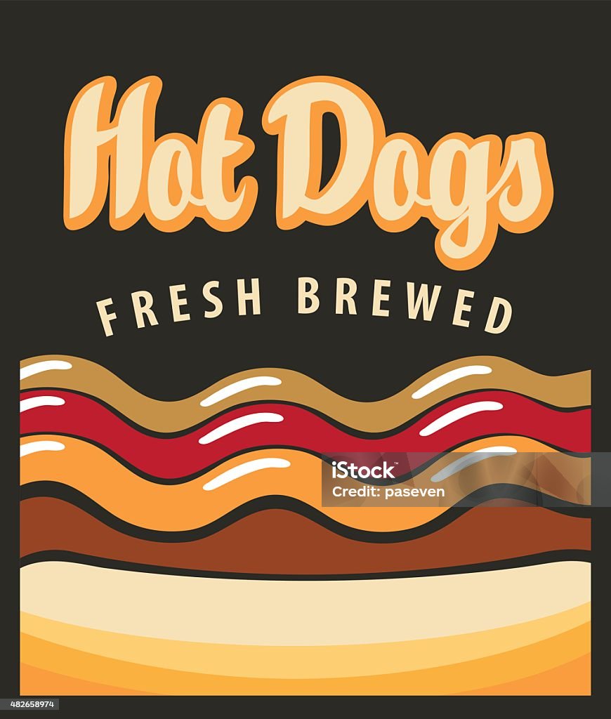 hot dog vector banner with hot dog in retro style Hot Dog stock vector