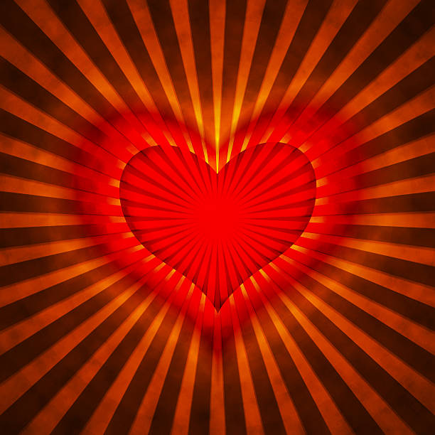 istock red heart with rays on a grunge  background 482659697