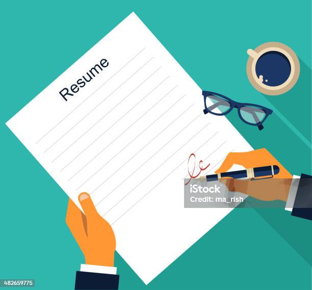 Business Background With Resume Vector Stock Illustration - Download Image Now - Adult, Asking, Business