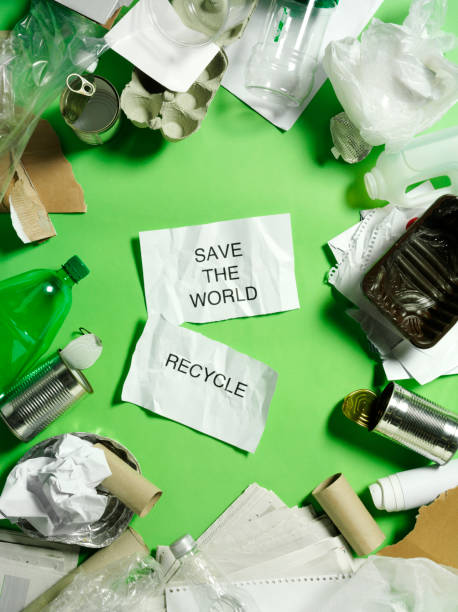 istock Save the World Message with Household Waste to Recycle 482660985