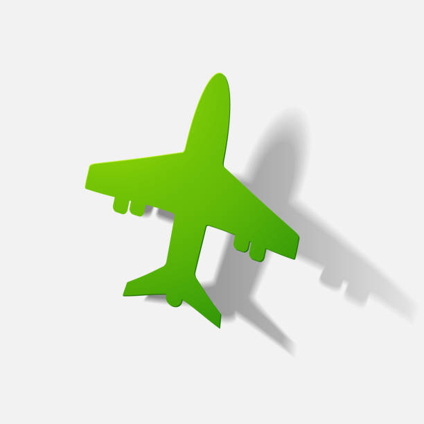 istock Paper clipped sticker: aircraft airliner 482661597