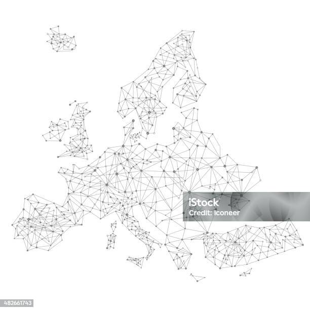 Europanetzwerkkarte Stock Vektor Art und mehr Bilder von Europa - Kontinent - Europa - Kontinent, Karte - Navigationsinstrument, Europäische Union