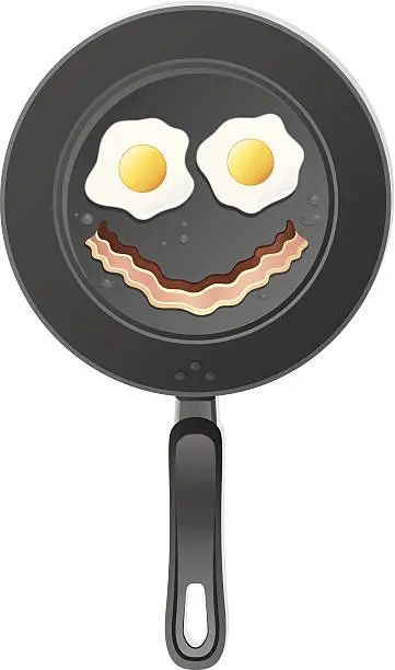 Vector illustration of Breakfast Smiley Face