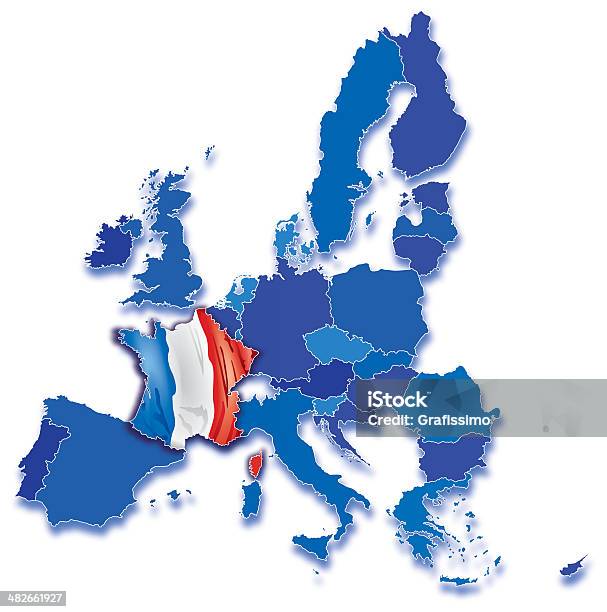 France On Map Of European Community With All Countries Stock Illustration - Download Image Now