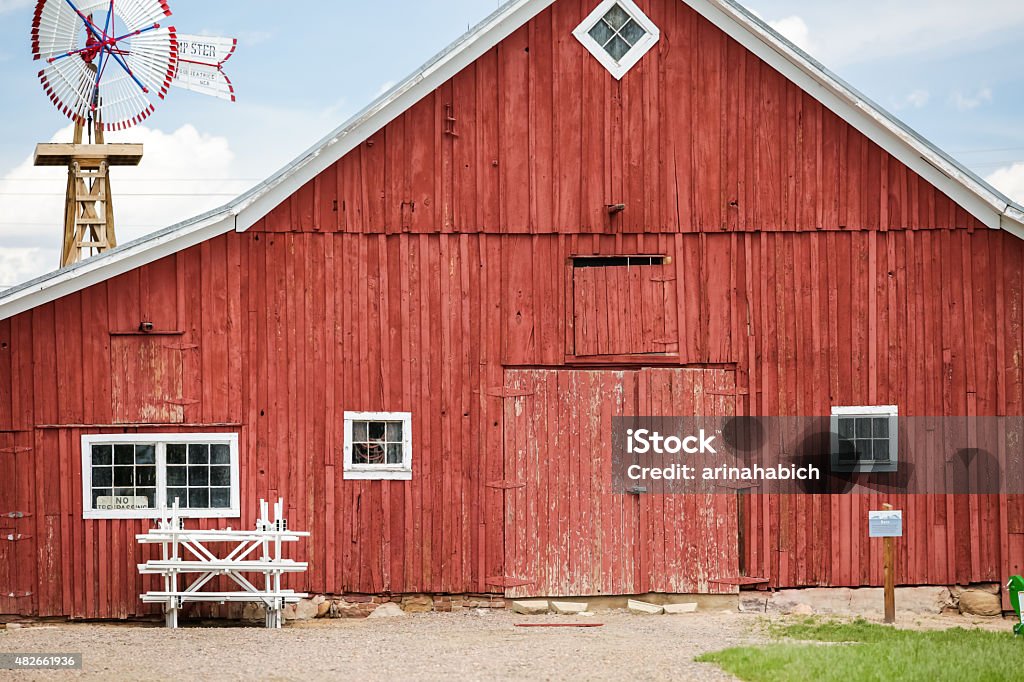 Red barn Red old barn on historical farm in Parker, Colorado. Colorado Stock Photo