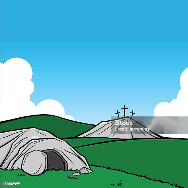 Easter Tomb Scene Stock Illustration - Download Image Now - Cartoon, Easter, Empty