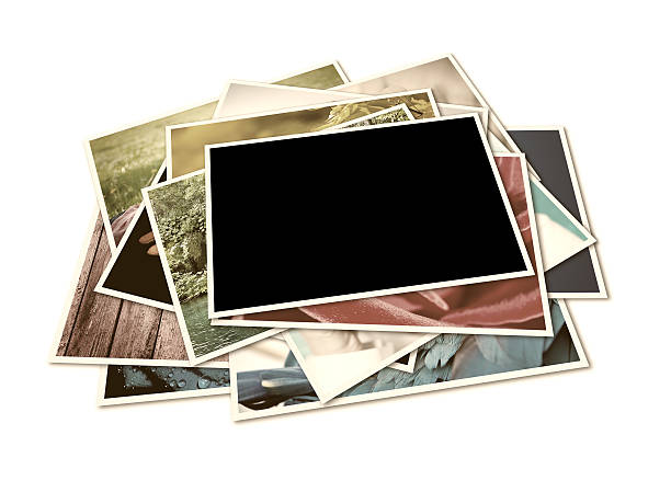 pile de photos avec de l'espace pour votre logo ou texte. - old isolated on white old fashioned book photos et images de collection