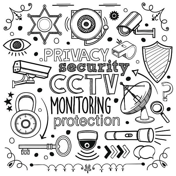 bezpieczeństwa, - surveillance human eye security privacy stock illustrations