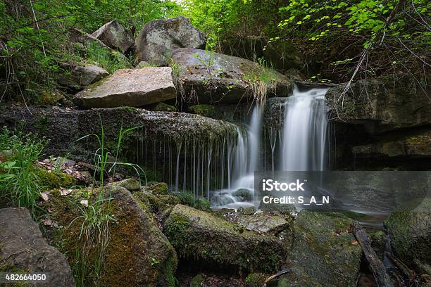 Waterfall In Forest Stock Photo - Download Image Now - 2015, Backgrounds, Beauty