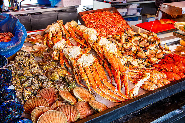 Fish market stock photo