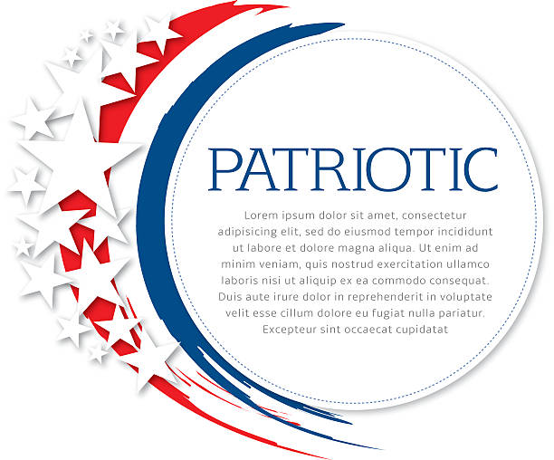 Patriotic Flyer Stars and flag colors with copy space. red white stock illustrations