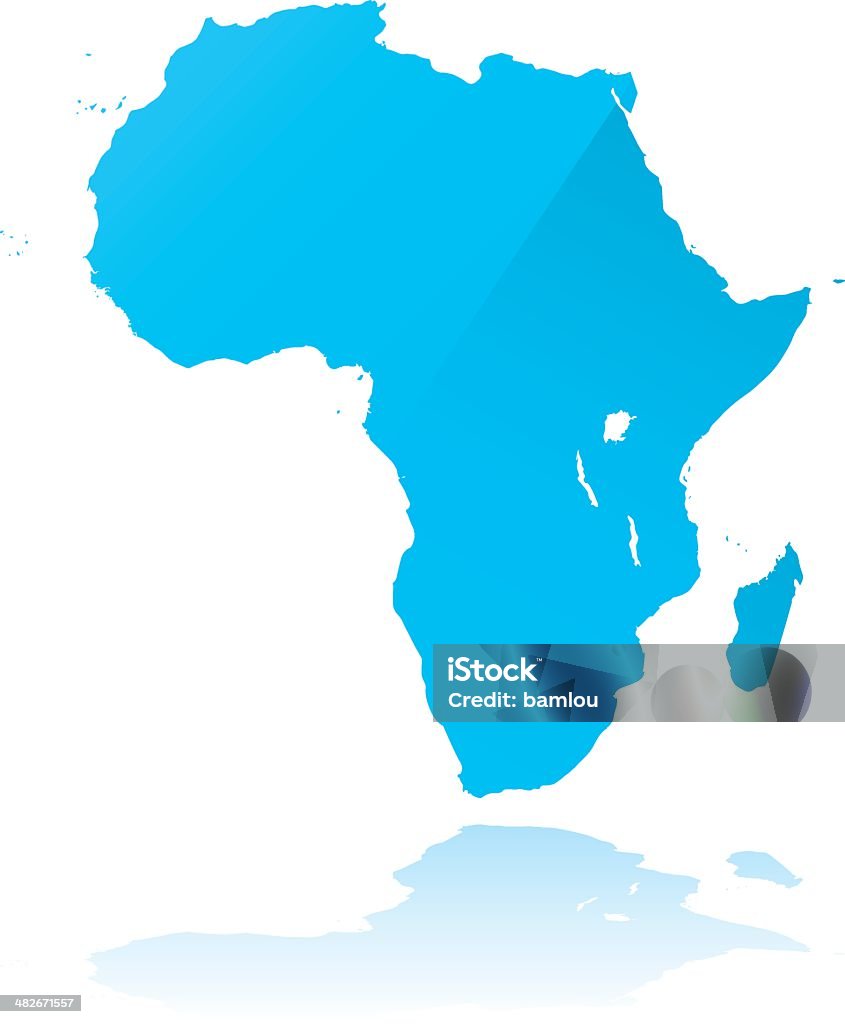 Altamente detalhada África mapa - Royalty-free Azul arte vetorial