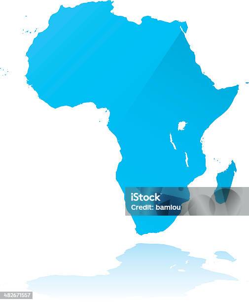 Altamente Detalhada África Mapa - Arte vetorial de stock e mais imagens de Azul - Azul, Cartografia, Contorno