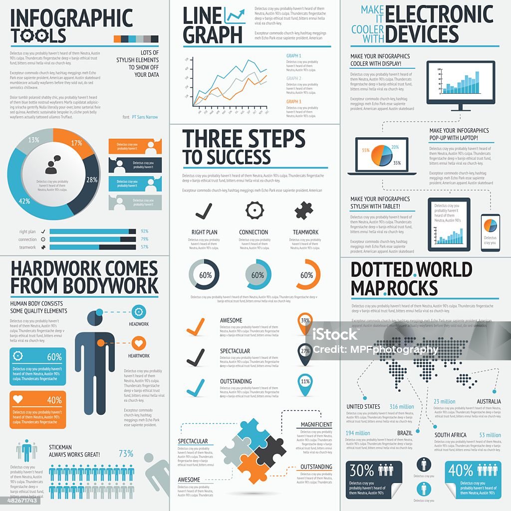 Wektor Rysunek z biznesu infografiki elementy - Grafika wektorowa royalty-free (Grafika informacyjna)