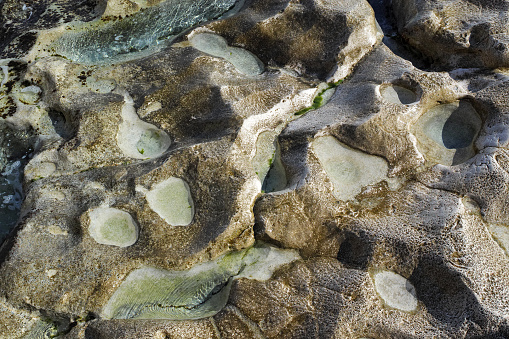 Close-Up To Rock Near The Sea In French Riviera