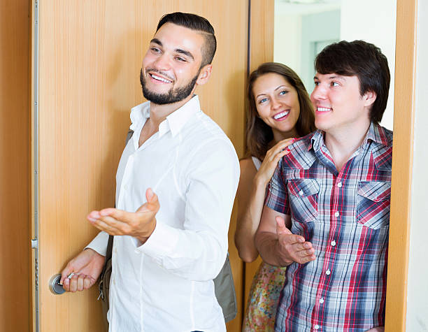 istock Young family visit  new modern apartment 482672226