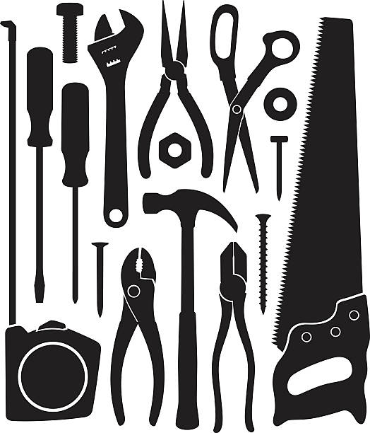 Tools A collection of tools. hand saw stock illustrations