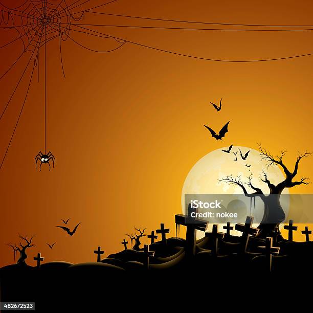 Cemetery Stock Illustration - Download Image Now - Halloween, Backgrounds, Cemetery