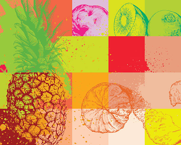 illustrazioni stock, clip art, cartoni animati e icone di tendenza di sfondo di frutta - peach fruit backgrounds textured