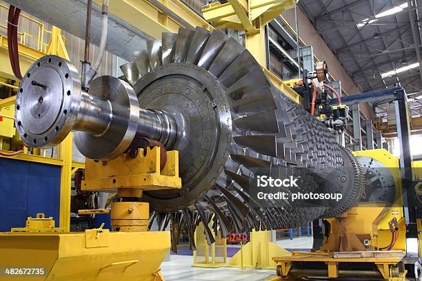 Gas Turbine Rotor At Workshop Stock Photo - Download Image Now - Gas Turbine, Turbine, Large